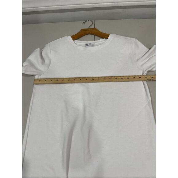 Zara Women M Shift Dress Crew Neck Short Sleeve Cotton Blend Ribbed T Shirt Prep - Picture 5 of 10